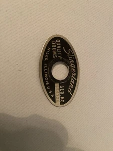 Rarität Slingerland 80er Jahre Aluminium Trommel NUR ABZEICHEN Gold / Schwarz!!TOLL!! - Bild 1 von 2