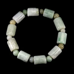 Elastic Bead Bracelet Jadeite Jade 16x12mm Handicraft Gemstone Jewelry 7.2inches - Picture 1 of 13