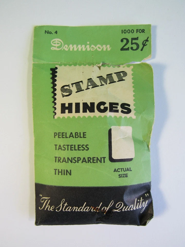 Sobre abierto de bisagras de sello Dennison vintage - No. 4 - Bisagra de sello de franqueo Foto 1 de 4