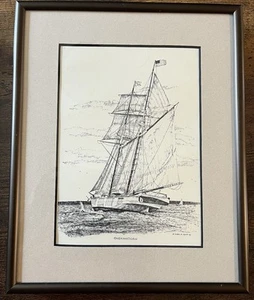 Shenandoah Schooner Print 8” x 10” By Artist Clark M. Goff, Copyright 1982 - Picture 1 of 5