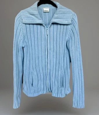 Next Cárdigan tejido acanalado cremallera completa manga larga azul bolsillos EE. UU. 10/Reino Unido 14 para mujer Foto 1 de 4
