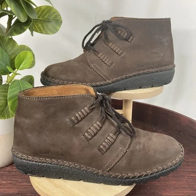 Josef Seibel Womens Air Massage Ankle Boots Sz 38 US 7-7.5 Brown Leather Romania - Image 1 of 4