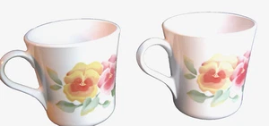 Vintage Corning Coffee Mugs SUMMER BLUSH Floral Set of 2 1970's - Picture 1 of 6