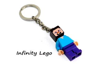 LEGO 2018 Steve Minecraft Minifigure Key Chain Keyring (853818) - Imagen 1 de 3