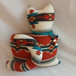 Navajo Katze Kätzchen handgefertigtes Plüschtier Indianer Kissen 8 Zoll - Bild 1 von 11