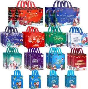 24 Pack Christmas Gift Bags Assorted Sizes, Reusable Tote Bags Includes 4 Extra - Picture 1 of 6