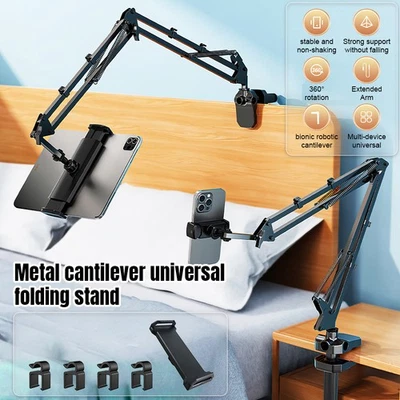 360° Rotation Tablet Phone Holder for Bed Adjustable Long Arm Bed Stand Mount - Image 1 of 4
