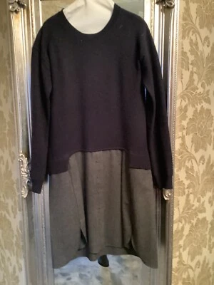 Carven Navy And Grey Dress - Image 1 of 4