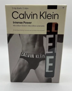 Calvin Klein Intense Power Men’s Hip Briefs Sz Med 3 Pack Peach/White/Mint Waist - Picture 1 of 4