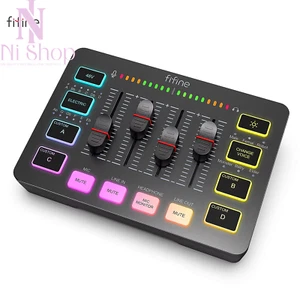 FIFINE Gaming Audio Mixer, Streaming 4-Ch. RGB with XLR Microphone Interface SC3 - Picture 1 of 15