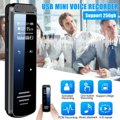 Mini HD Voice Activated Spy Digital Sound Audio Recorder MP3 Player w/Earphones - Image 1 of 4