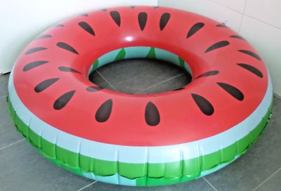 Sehr seltener riesiger SCHWIMMRING "Wassermelone", D =110cm/44" flach - Bild 1 von 4