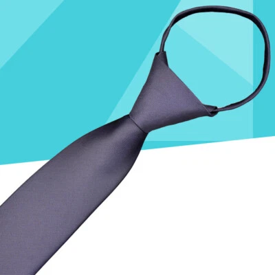 Corbata de cuello ajustable negra corbata delgada negra corbata formal corbata de cuello hombres Foto 1 de 4