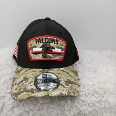 Sombrero Atlanta Falcons Para Hombres S/M Ajustado Negro Camuflaje Saludo Al Servicio New Era Foto 1 de 4