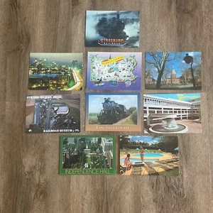 VTG Postcard Lot Pennsylvania Railroad Strasburg Steam Train Independence Hall - Picture 1 of 8