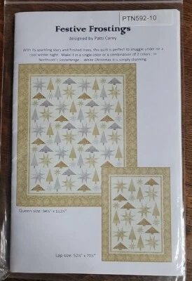 Festive Frosting Quilt Pattern Pine Tree Multi Size Instruction PC-133 NOS - Image 1 of 2