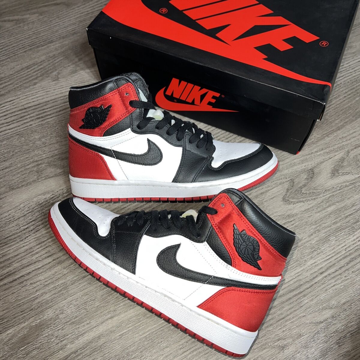 Jordan 1 Retro High Satin Black Toe W for sale - eBay Jordan 1 Retro High Satin Black Toe W for sale - eBay
