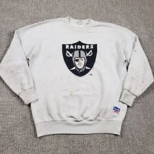 Vtg OAKLAND RAIDERS Sweatshirt Mens XL Gray NUTMEG USA NFL Football Sweater