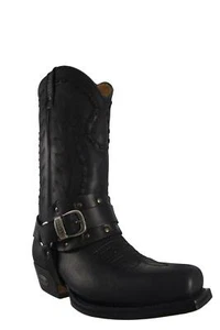 Loblan 698 Medium Square Toe Black Waxy Leather Boots - Picture 1 of 1