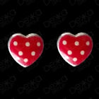 925 Sterling Silver Love Heart Stud Earrings Women Children Pink Red White Spots