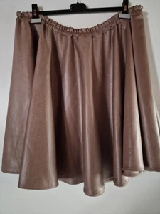 Tellerrock L/XL taupe Lederoptik Jersey Squaredance Square Dance - Bild 1 von 3