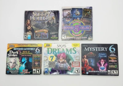 Lot of 5 PC DVD-ROM Video Game Software Collections, Mysteries, Hidden Objects, - Image 1 of 4