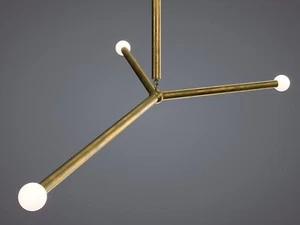 Mid Century 3 Light Ceiling Light Pendant Brass Light Modern Sputnik Chandelier - Picture 1 of 5