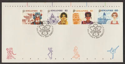 (SF147)MALAYSIA SINGAPORE 1990 TOURISM DEFINITIVE SERIES HV SET ON FDC CAT RM110 - Image 1 of 2
