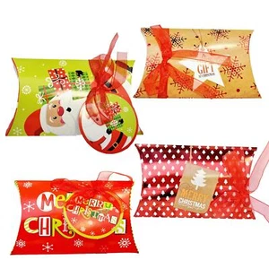Weihnachtskissen Geschenkbox 18 cm 4er Pack - traditionelles / süßes Design - Bild 1 von 2