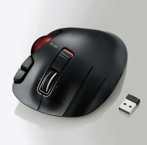 ELECOM EX-G Left Handed Trackball Mouse, 2.4 GHz USB Wireless, M-XT4DRBK-G - Picture 1 of 11