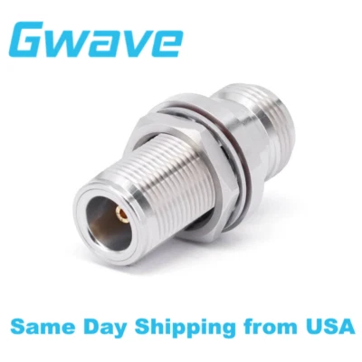 N Female to N Female Bulkhead Mount Adapter, DC - 18GHz - Image 1 of 4