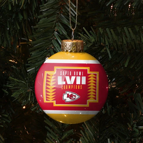 Kansas City Chiefs Super Bowl LVII Champions Glass Ball Christmas Ornament Cover
