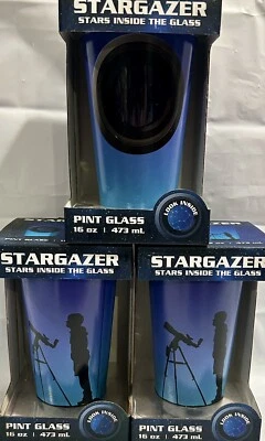 3-Stargazer Look Inside Stars Inside the Glass vaso de pinta 16 oz nuevo Foto 1 de 4