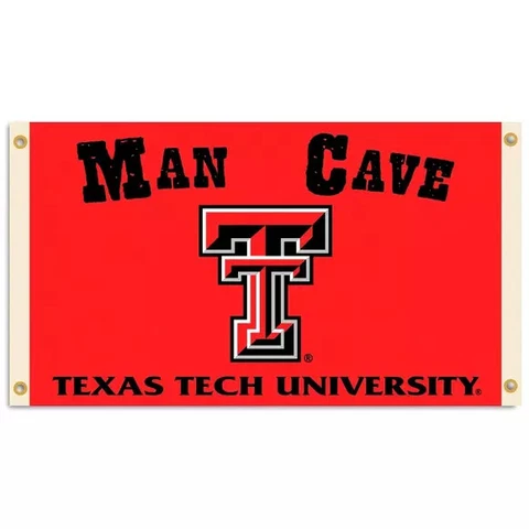 NCAA Texas Tech University Red Raiders MAN CAVE 3' x 5' FLAG w/4 GROMMETS Banner Cover
