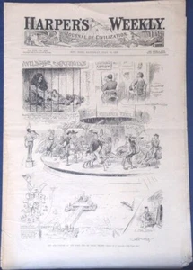 HARPERS WEEKLY V. XXXI JUL 16 1887 GETTYSBURG MEMORY CONEY ISLAND BOSTON HARBOR - Imagen 1 de 7