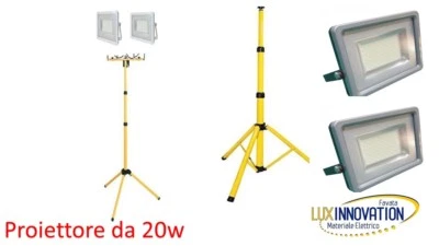 FARETTO LED PIEDISTALLO DOPPIO PER PITTORE FARETTO PORTATILE DOPPIO DA CANTIERE  - Immagine 1 di 4