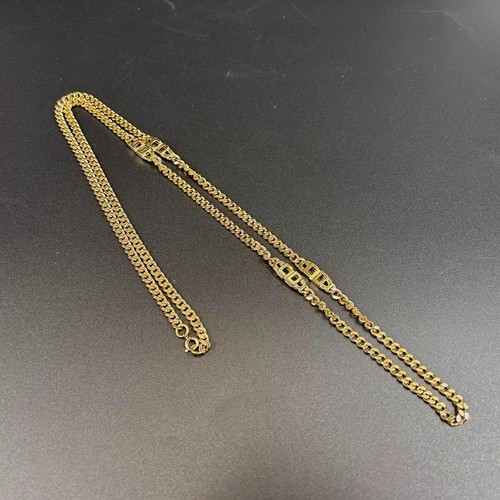 Collana lunga Christian Dior catena maglia piatta oro logo cd lunghezza 84 cm