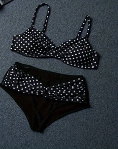 Bikini Set Schwarz mit weiße Punkte Größe 5XL entspricht 54 - Bild 1 von 2