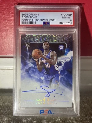2024-25 Origins Basketball - Adem Bona Rookie Auto FOTL Swirl 1/3 PSA 8 - Image 1 of 2