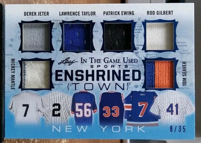 2020 Leaf ITG Used Sports Enshrined Town N.Y. /35 Jeter, Gretzky, Mantle, Seaver - Image 1 of 2