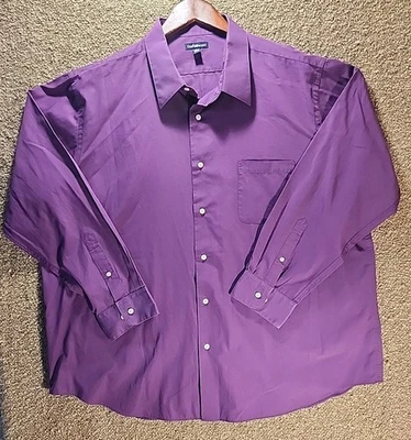 Croft & Barrow Hombre XXL 18.5-19 CIRUELA PÚRPURA Manga Larga Algodón Abotonado Foto 1 de 4