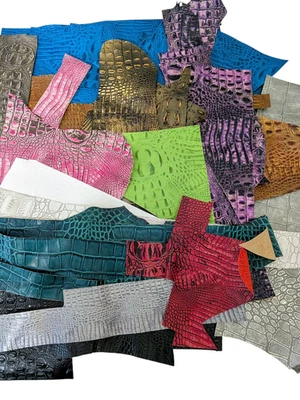 Bolso de 2 lb de cuero italiano en relieve restos y restos, alta calidad, hágalo usted mismo Foto 1 de 4