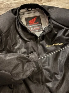 Honda Goldwing Motorcycle Mesh Textile Jacket Women's 2XL Black Padded Zip Front - Picture 1 of 14