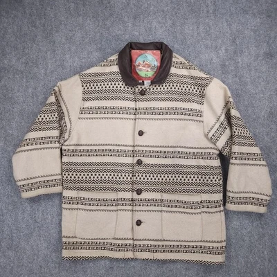 East West For Men Jacket Mens XXL Beige Brown Striped Wool Blend Aztec Tribal - Image 1 of 4
