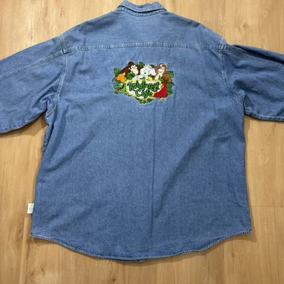 Vintage Rainforest Cafe Denim Button Up XXL Embroidered Big Logo 90s - Image 1 of 4