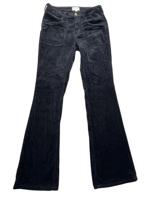 Pantalones de pana Pilcro para mujer 27 negros tiro medio acampanados parche bolsillos elásticos suaves Foto 1 de 4