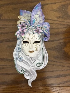 Veronese Carnival Mardi Gras Mask Butterfly Cast Resin Decorative Wall Hanging - Picture 1 of 8