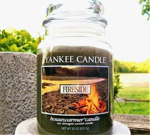Yankee Candle Retired "FIRESIDE" ~ Fresh ~ Large 22oz ~ WHITE LABEL ~ RARE ~ NEW - Picture 1 of 3