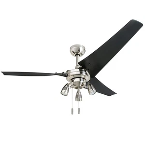 Phelix 56 Inch Contemporary Indoor LED Ceiling Fan with Light Pull Chain Dual... - Picture 1 of 9