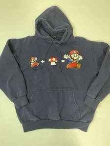 VTG Y2K Nintendo Mario Mushroom Hoodie Medium - Picture 1 of 10